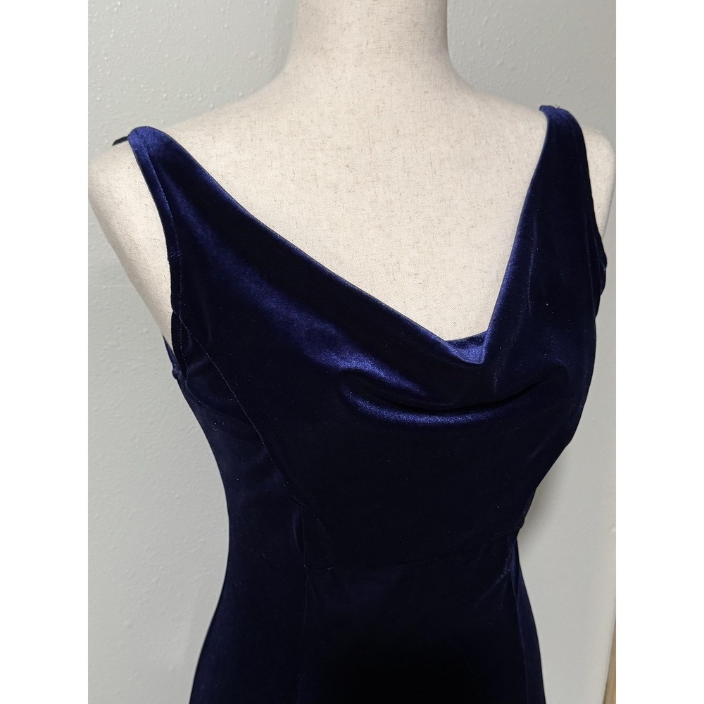Donna Morgan Velvet Maxi Dress 6 Purple Jewel Toned Silk Gown Formal Holiday‎ - Picture 2 of 8